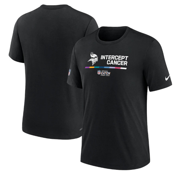 Men's Minnesota Vikings Black 2022 Crucial Catch Performance T-Shirt
